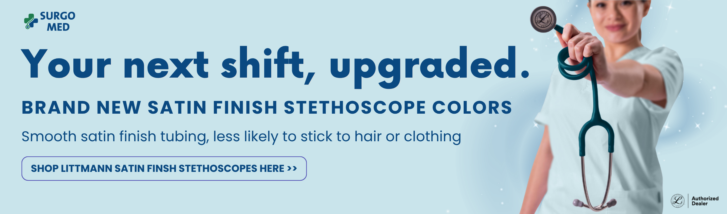 New Satin Finish Stethoscopes SurgoMed Homepage Banner